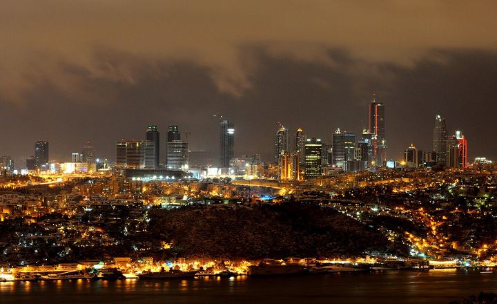 Istanbul skyline at night
